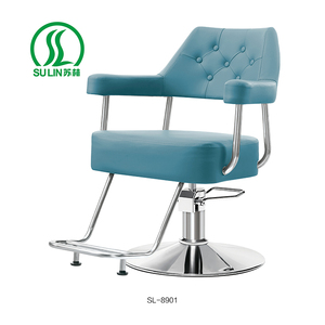 Silla de barbero de altura ajustable de estilo escandinavo de color personalizado, cuero duradero de PVC, salón de belleza para mujer - Product Image 2