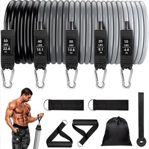 Set de 11 Bandas de Resistencia de 150 Libras para Entrenamiento de Fuerza, Equipo de Fitness para Ejercicio en Casa con Asas y Anclajes - Product Image 2