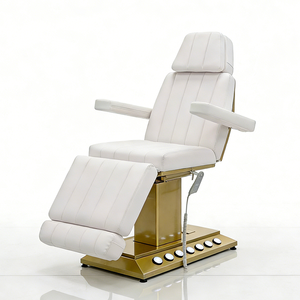 Luxury Gold Stainless Steel Base Foot Control Salon Cosmetic Facial Bed Modern 4 Motors Electric Table De Massage Head Spa - Product Image 1