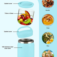 Thermos à soupe pour enfants de 800 ml pour aliments chauds, boîte isotherme sous vide avec compartiment inférieur, tasse à yaourt pour l'école des enfants