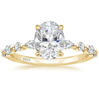 NATUNA Vente flash Bague de mariage en argent sterling 925, bague de fiançailles pour femme, coupe ovale, bijoux de mariage tendance