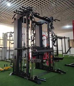 Toptan 2022 ticari spor salonu ekipmanları Squat çerçevesi güç kafesi çok fonksiyonlu eğitmen kombinasyonu 3d Smith makinesi