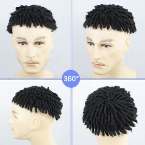 Prótesis Capilar <span class=keywords><strong>con</strong></span> <span class=keywords><strong>Trenzas</strong></span> <span class=keywords><strong>Africanas</strong></span> en Forma de V, Peluca de Cabello Humano Indio, Tupé Trenzado a Crochet para Hombre - Product Image 2