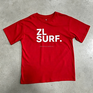 T-Shirt Oversize in Jersey Pesante 100% Cotone con Logo Personalizzato ZL <span class=keywords><strong>SURF</strong></span> Stampa Plastisol Uomo Hip Hop Casual Manica Corta - Product Image 1