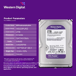 WD23PURZ 2TB Security Monitoring External Hard Disk for West-ern Digital Purple SATA3 <b>Wireless</b> <b>PC</b> Drive 3.5\" 1TB 2TB 4TB SSD In - Product Image 2