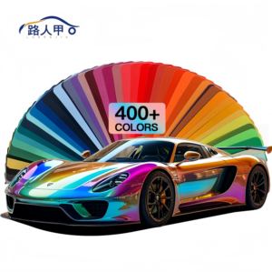 Película de revestimiento para coche iridiscente blanco-rojo brillante-Material PET de alta gama personalizado, marca Lurenjia, 1,52 M * 17m - Product Image 6