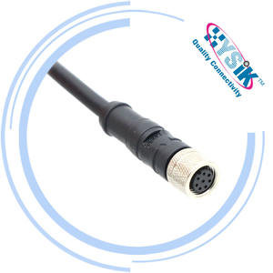 Angolo M8 8 8 Pin cavo a vite di codifica blocco Cordset IP67 gruppo sovrastampaggio per l'aviazione - Product Image 5