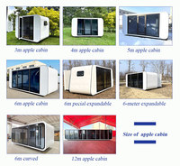 Casa Móvil Prefabricada Tipo Cabaña Apple, Casa Pequeña Modular para Glamping, Resort, Oficina o Vivienda