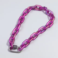 Acrylique Chaîne Gradient Laser En Acier Inoxydable Connexion Transparent Cubain Lien collier Pour Femmes Hommes