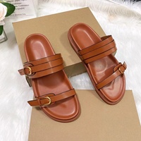 Sandales plates pour femmes Zapatos 2025, grande taille, à plateforme épaisse, avec boucle métallique, style décontracté, pas cher
