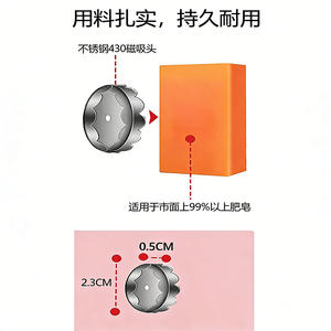 แผ่นดิสก์สแตนเลสสำหรับแถบแม่เหล็กที่วางสบู่ฝาโลหะสำหรับอุปกรณ์เสริมสบู่แม่เหล็ก - Product Image 6