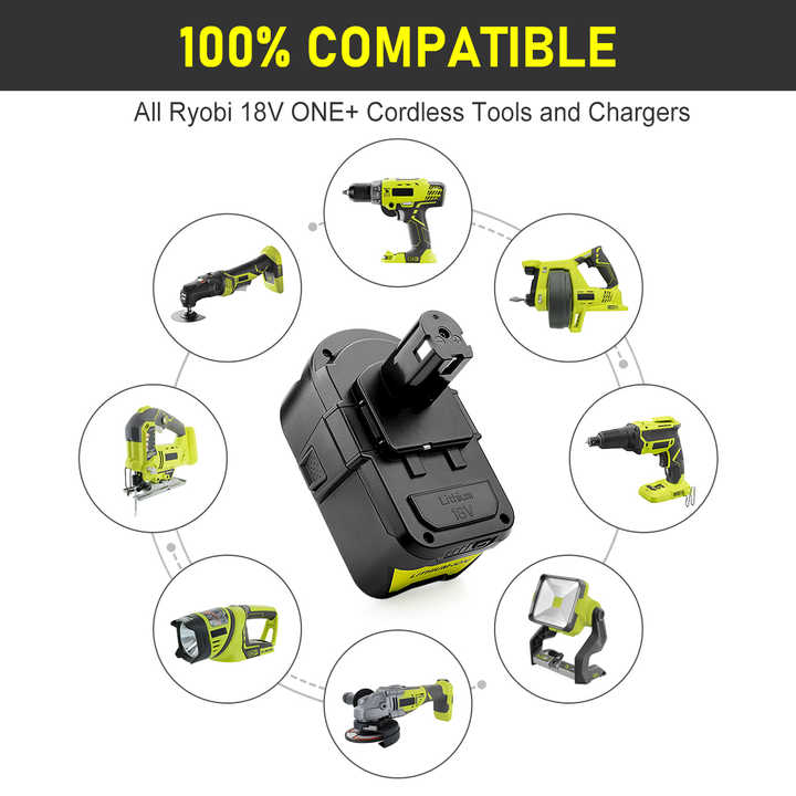 RYOBI 18V 9.0Ah High Capacity Lithium-Ion Battery Factory 18V ONE+ Tools Cordless Drill Battery Pack