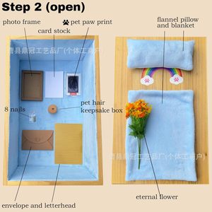 Pet Caskets Wooden Rectangle Memorial <b>Urn</b> For <b>Cat</b> Dog Pet Funeral Supplies Durable Handmade - Product Image 1