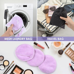 Tampons démaquillants réutilisables avec logo personnalisé avec sac à linge <span class=keywords><strong>lavable</strong></span> - Product Image 4