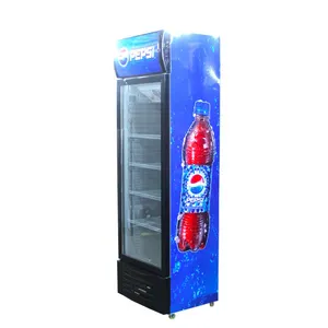 Nevera vertical de una puerta, refrigerador de bebidas con pantalla comercial, 2021