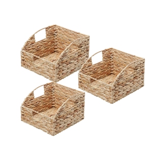 Paniers de rangement écologiques en jacinthe d'eau naturelle Ecoka pour le rangement de la cuisine, paniers tissés à la main du Vietnam - Product Image 3
