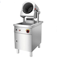 Poêle à frire rotative en acier inoxydable à gaz pour bureau, équipement de cuisson commercial automatique, idéale pour la cuisson du riz
