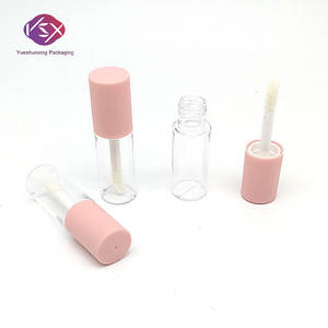 Yueshunxing Hot Sale Logotipo Personalizado Atacado Barato Redondo Vidro Fosco Claro Vazio rosa Mini 3ml Lipgloss Tube - Product Image 1
