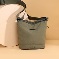 Sac à bandoulière en nylon de style japonais, couleur unie, décontracté, grande capacité, avec plusieurs poches, bandoulière réglable