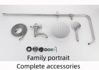 Robinet de douche mural moderne et simple en acier inoxydable 304, avec pommeau de douche massant à jet unique et finition brossée