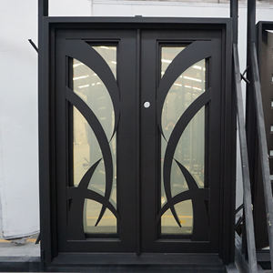 <span class=keywords><strong>Portail</strong></span> de sécurité en acier forgé pour entrée de villa, design moderne européen, avec vitrine latérale et quincaillerie, à prix abordable - Product Image 6