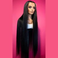 40 Inch 13x6 Glueless HD Transparent Frontal <strong>Wig</strong> Long Bone Straight Remy Natural Human Hair Customizable Direct Factory