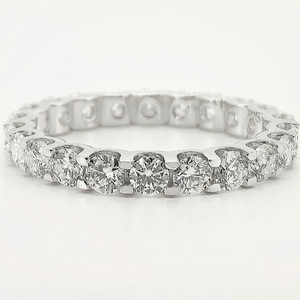 Anel de Casamento Eternity Band com Moissanite Corte Oval em Prata Esterlina S925, Anéis de Moissanite Certificados GRA - Product Image 5