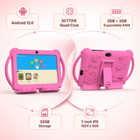 Tableta Infantil Android 12 de 7 Pulgadas, Quad Core, 2GB, 32GB, Dispositivo Educativo con WiFi, Tableta de Aprendizaje para Niños, Juegos de Rompecabezas, KidsTab