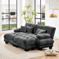 [US Stock] Sofa Tidur Cloud Couch untuk Ruang Tamu, Sofa Chenille 2 Dudukan dengan 2 Bantal Penyangga Punggung, Pengiriman Domestik AS, MOQ 1