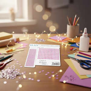 Ilan Adesivi Brillanti 8mm con Strass Rosa, Confezione Grande da 220 Pezzi - Product Image 2