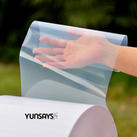 YUNSAYS VP 550 Colle à base d'eau imperméable compatible pour usage industriel, adhésif simple face, film PET semi-transparent pour impression jet d'encre 36 microns