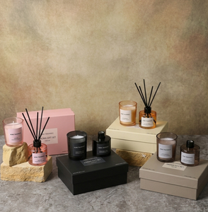 Ensemble diffuseur de parfum et bougie personnalisé en usine pour la décoration intérieure, combustion longue durée, boîte cadeau souvenir quatre couleurs - Product Image 2
