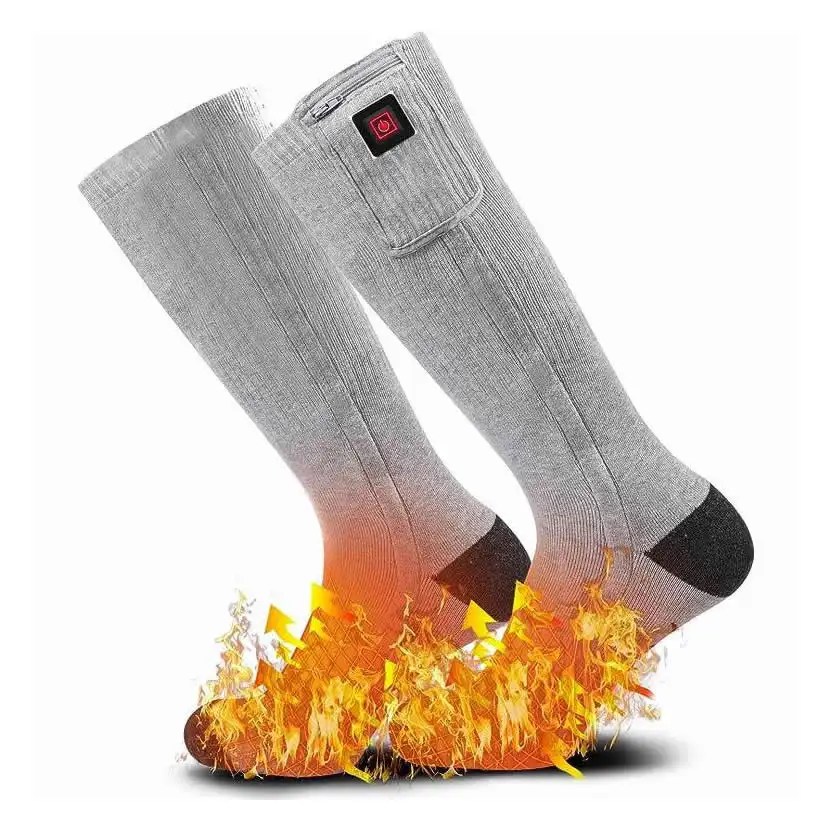 Calcetines calefactables eléctricos de carga de batería recargable de calefacción de fibra compuesta elástica comprimida de invierno Unisex para mujeres y hombres