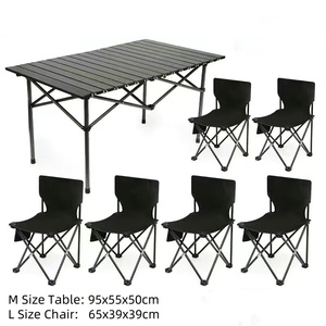 Conjunto de Mesa y Sillas Plegables Portátiles Modernas, Resistentes a la Humedad, Fáciles de Limpiar, para Fiestas al Aire Libre, Actividades Escolares y de Gimnasio - Product Image 1