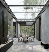 Luxseal nueva moda moderna vidrio templado ventanas de aluminio elegante espacio de vida al aire libre Sunroom