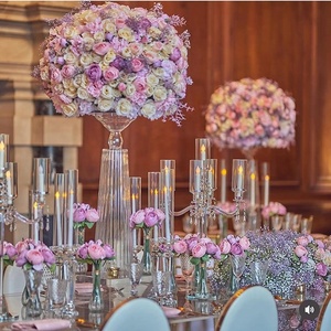 शादी समारोह की सजावट के लिए कारखाने की कीमत पर लंबे शंकु साफ कांच का फूल ves। - Product Image 2