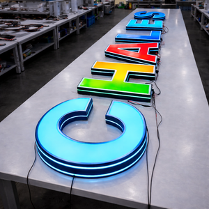 Letrero Luminoso LED con Logo y Marco RGB Personalizado, Letras LED 3D con Iluminación Dinámica RGB para Bar, <span class=keywords><strong>Tienda</strong></span> o Comercio - Product Image 2