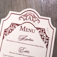 Großhandel benutzer definierte Hochzeit Menü karte Neuheit Design Papier Menüs Musik Kreuz Engel Stile Hot Stamped Folie für Braut Restaurant
