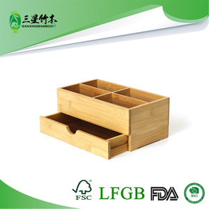 Organizador de escritorio para oficina en casa y caja de almacenamiento, caja de almacenamiento de cosméticos con compartimentos y cajones - Product Image 5