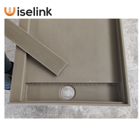 Vente en gros en usine Wiselink Base de douche en acrylique à surface solide Pierre artificielle en résine pour hôtel Maison Salle de bain Plateaux de douche