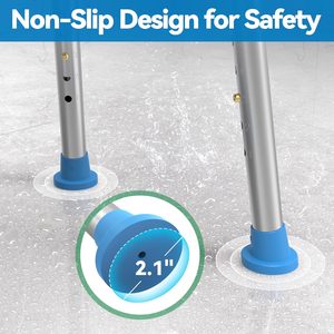 Ajustable en altura y 360 grados ° Taburete Giratorio para Bañera Especialmente Diseñado para Personas Mayores. El marco es pequeño (en azul) - Product Image 2