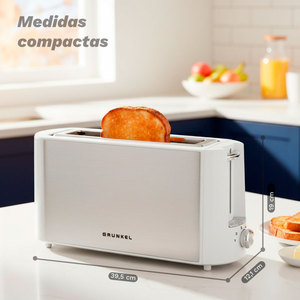 TS-MAXISTEEL Tostapane a 2 Fette con Fessura Extra Larga 1000W, 6 Livelli, in Acciaio Inossidabile - Product Image 1