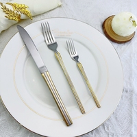 MYD Ensemble de couverts de luxe Couverts en acier inoxydable de haute qualité avec design fantastique et poignée fine pour les fêtes