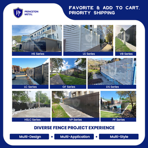Clôture <span class=keywords><strong>de</strong></span> <span class=keywords><strong>jardin</strong></span> extérieure en aluminium anti-escalade décorative PRINCETON METAL, panneaux <span class=keywords><strong>de</strong></span> clôture à lattes horizontales - Product Image 4
