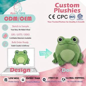 Peluche grenouille personnalisée en gros avec remplissage lesté de billes lourdes pour le soutien de la santé mentale CPC - Product Image 1