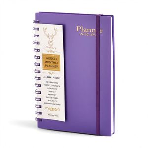 Agendas y Diarios Personalizados 2026 A5, Planificador Semanal y Mensual, Diario de Objetivos, Agenda, Cuaderno con Esquinas Doradas - Product Image 2