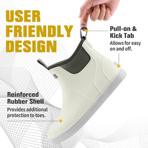 Botas de Cubierta de Goma Blancas para Toda Temporada con Forro de Neopreno Verde, Impermeables, para Lluvia y Actividades al Aire Libre, para Pesca y Navegación - Product Image 6