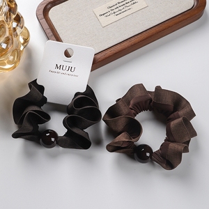 Coletero <span class=keywords><strong>El</strong></span>ástico <span class=keywords><strong>de</strong></span> Tela <span class=keywords><strong>de</strong></span> Alta Gama <span class=keywords><strong>de</strong></span> 9.5cm con Borde Ancho y Bola para Mujer - Product Image 3