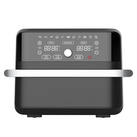 Friteuse à air électrique carrée moderne 9,5 L avec écran LED, contrôle numérique, fonctions de grillade et de cuisson, économe en énergie, polyvalente pour usage domestique