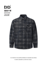 Chemise-veste en tissu écossais vintage pour homme, lavée, 320 g/m², mélange de coton brossé, tissé, pour l'automne et l'hiver